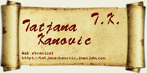 Tatjana Kanović vizit kartica